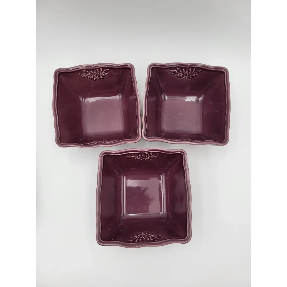 Sur La Table Purple Square 3 Bowls & 4 Small Plates Olive Design Portugal